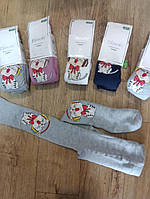 Детские махровые однотонные колготы Котик с наушниками на девочку р 1-2 года mix цвета