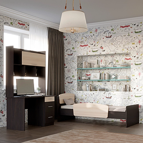 Дитячі меблі Бриз-8 (модульні) Венге темний + дуб молочний, фото 1