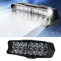 Яркая светодиодная LED Фара / Фонарь для авто, мотоцикла, скутера ( 16 LED, 12V, 24 Вт, 6500K )