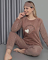 Женская тёплая пижама FAWN (флис+махра) Размер - М (46) сердечки