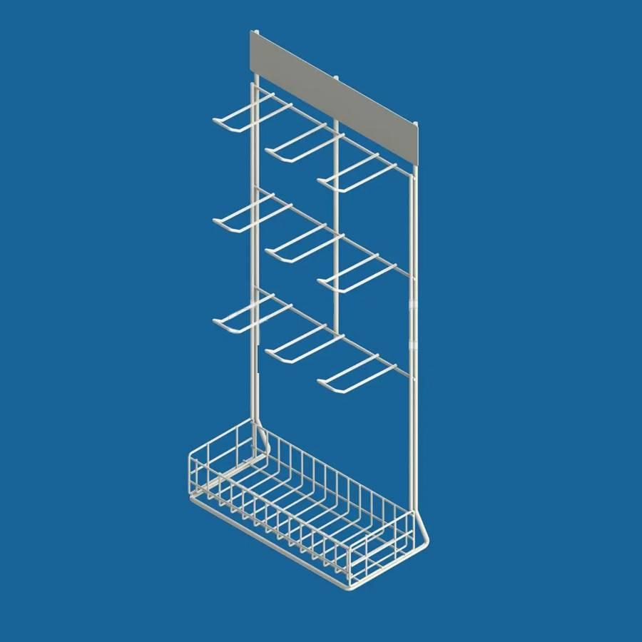 Дисплей торговий настільний з гачками та кошиком