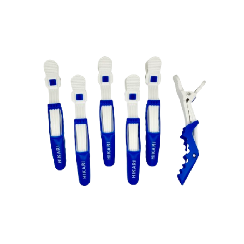 Затискачі для волосся Proline Hikari крокодили, 6 шт (PL-01-Blue), фото 1