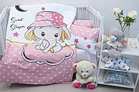 Детский комплект для девочки, постельное белье в кроватку 100% хлопок (пр-во Турция) Sweet sleeper pink