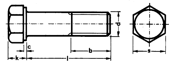 DIN 960 (ISO 8765) Болт із шестигранною головкою