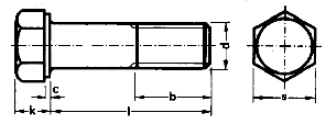 DIN 960 (ISO 8765) Болт із шестигранною головкою