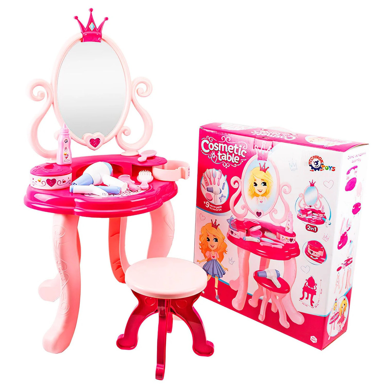 Дитячий туалетний столик 8683 "Technok Toys", трюмо для дівчаток