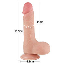 Фалоїмітатор зі шкірою на присоску Sliding Skin Dual Layer Dong Flesh 7.5 | Limon, фото 3