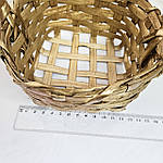 Круглий кошик з лози, золотистий, фото 2