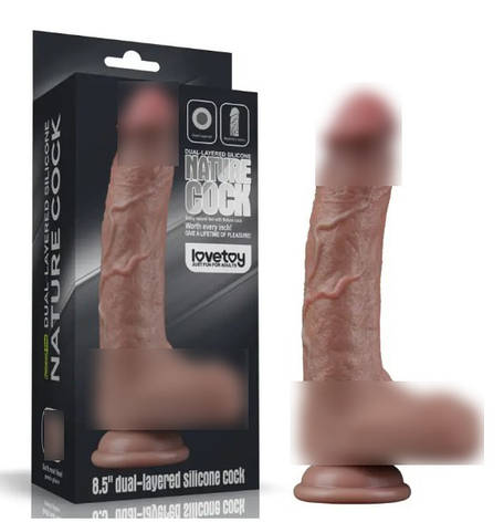 Фалоїмітатор із венами Dual Layered Silicone Cock 8.5 | Limon, фото 1