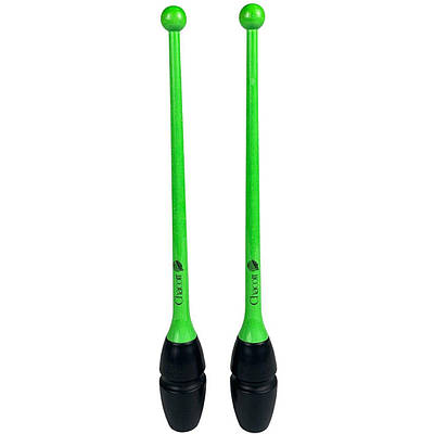 Булави для гімнастики 41 см.  Hi-grip Rubber Clubs Chacott FIG col. 133 Yellow Green