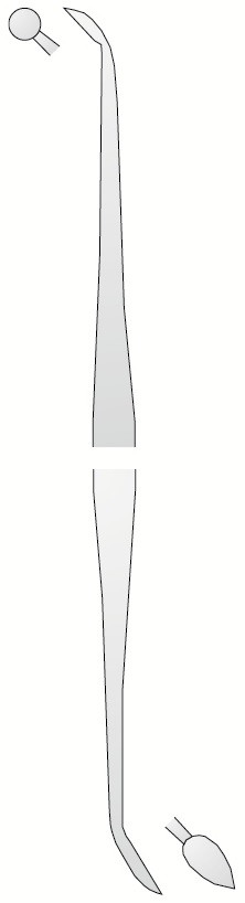 Інструмент для амальгами (карвер клеоід-дискоїд) емалевий ніж двосторонній 2,0 - 2,4 мм, Medesy 608/1
