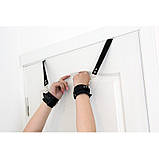 Бандаж на двері з наручниками БДСМ з натуральної шкіри та металевої фурнітури чорного кольору Scappa Кайф, фото 4