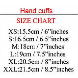 Бандаж на двері з наручниками БДСМ з натуральної шкіри та металевої фурнітури чорного кольору Scappa Кайф, фото 2