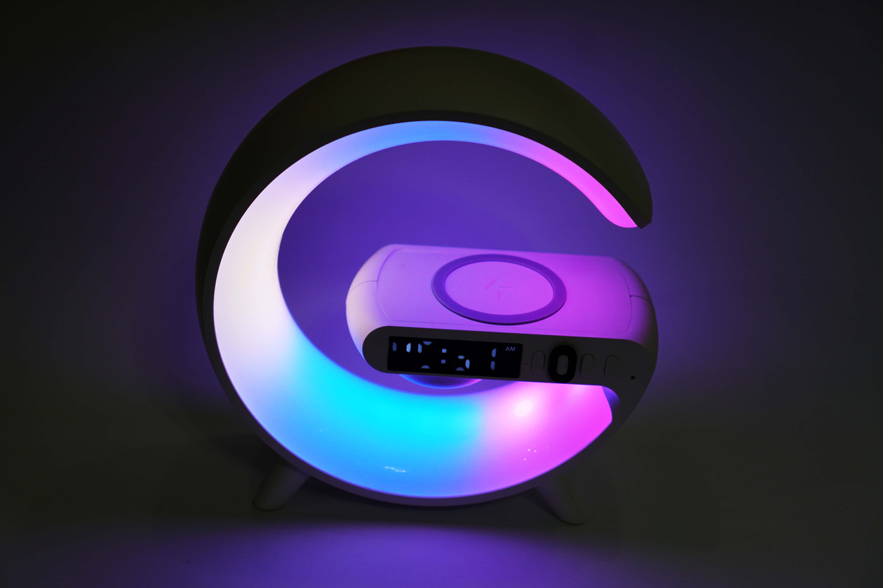 Настольная смарт лампа ночник G63 RGB G-Smart Light с беспроводной зарядкой 10W и Bluetooth колонкой - фото 10 - id-p1992411891
