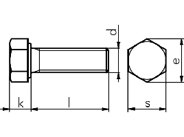 DIN 961 (ISO 8676) Болт із шестигранною головкою