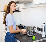 Набір баночок для спецій сталевий Spice Carousel 12 шт. на магнітній підставці, фото 3