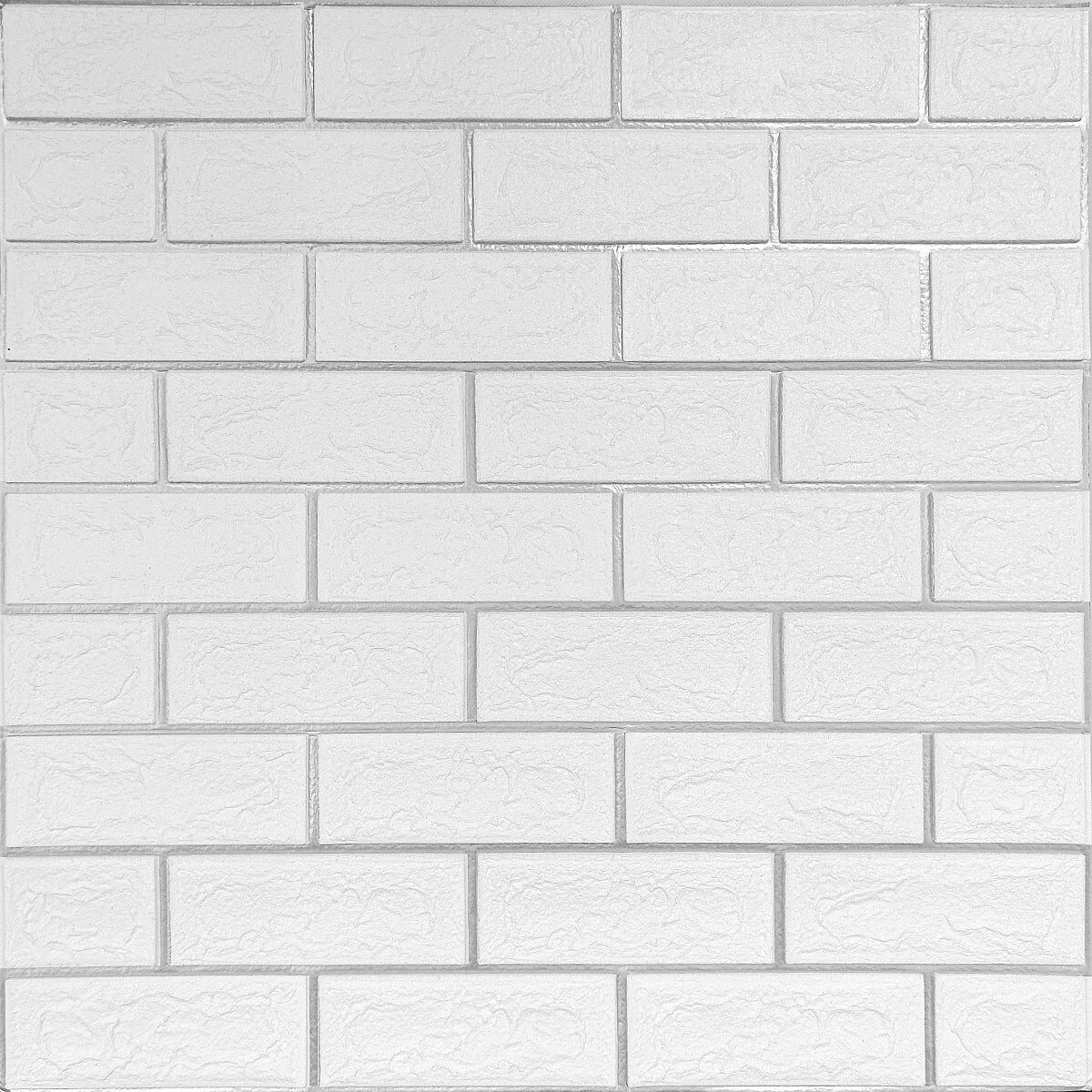 Панель стінова 70*70cm*5mm біла цегла зі сріблом (D) SW-00001502