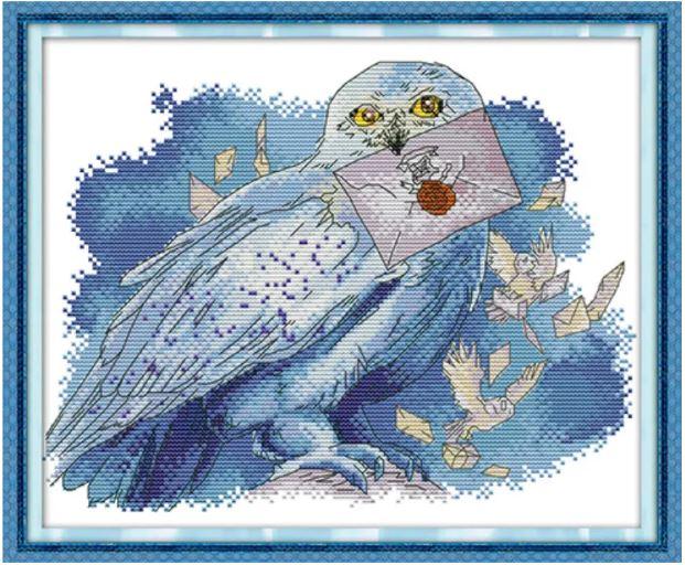 Набір для вишивання за нанесеною на канву схемою"The messenger owl".AIDA 14CT printed , 33*28 см