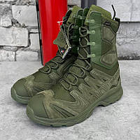 Мужские зимние тактические ботинки Salomon Quest 4D Forces Hig, военные зимние берцы олива