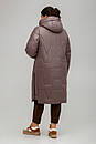 Зимове стьобане пальто великий розмір 50 52 54 56 58 60 Марія какао, фото 4
