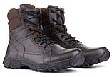 Тактичні ботинки коричневі на мембрані. Берци армійські якісні.Берці шкіра мембрана для ЗСУ.Черевики військові, фото 3