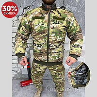 Тактическая мужская зимняя куртка бомбер мультикам Omni-Heat, Армейская мужская курточка зима размер S
