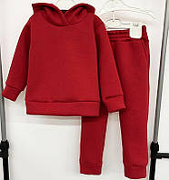 Детский зимний костюм трехнитка на флисе Красный, 98-104