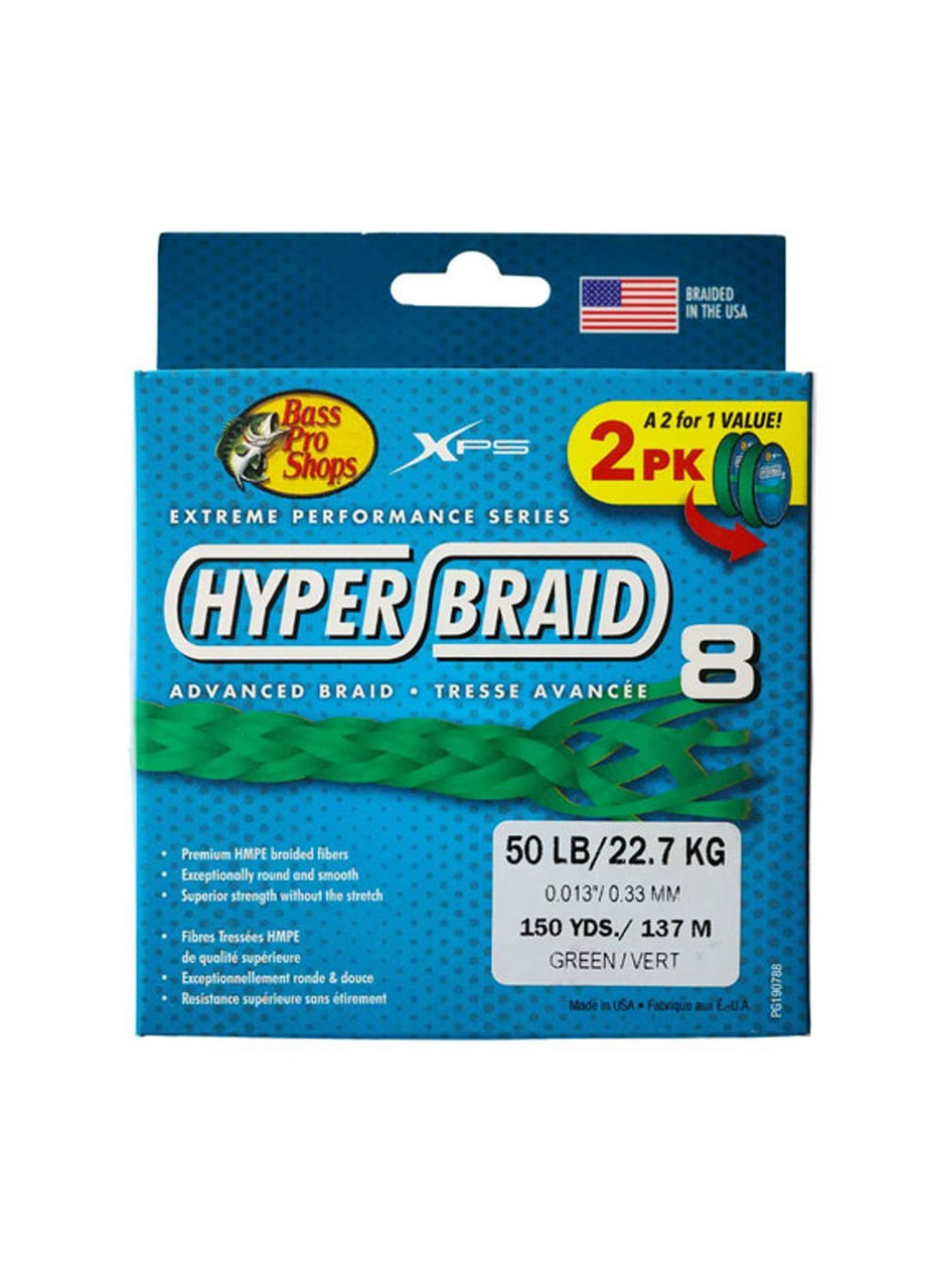 Шнур Bass Pro Shops XPS Hyper Braid 8 Fishing Line 2-Pack 137 м
