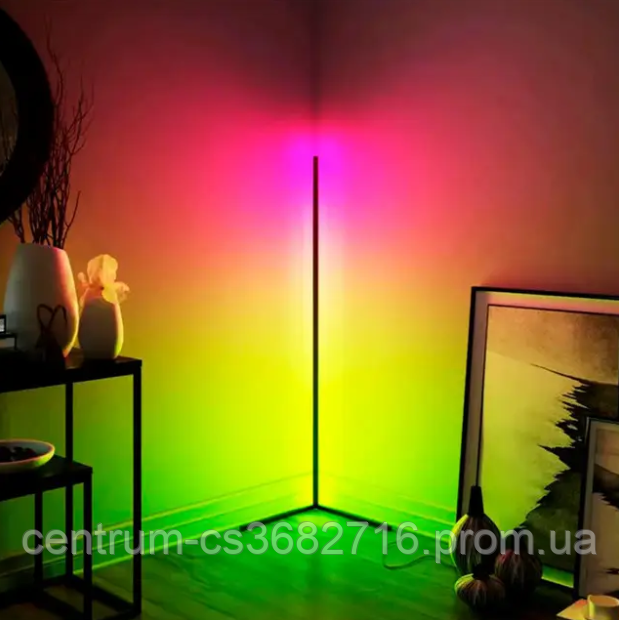 Торшер Підлоговий RGB Кутовий світильник LED-лампа з Пультом 140 см 300 ...