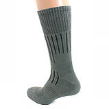 Зимові чоловічі шкарпетки високі махрові Упаковка 6 пар термошкарпетки теплі трекінгові повсякденні від виробника Хакі 40-45, фото 4