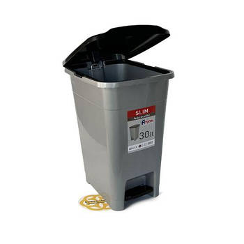 Пластикове відро для сміття з педаллю 30 л, пластик, сірий Afacan Plastik