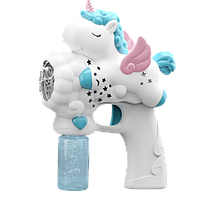 Пистолет пузырьковый My Little Pony Bubble Gun, детский генератор мыльных пузырей, 10 отверстий, белый