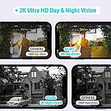 Відеодомофон 2K 4MP, бездротова інтелектуальна камера дверного дзвінка UCOCARE, фото 6