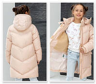 Модная зимняя куртка Рози тм Nui Very для девочек размеры 116, 140,
