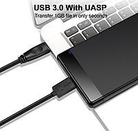 Зовнішня кишеня Deepfox HD25R USB 3.0 SATA для HDD 2.5" чорний, фото 4