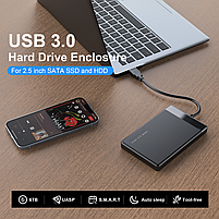 Зовнішня кишеня Deepfox HD25R USB 3.0 SATA для HDD 2.5" чорний, фото 8