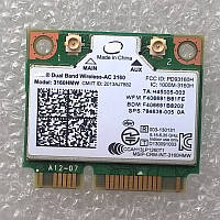 Wi-fi+BT модуль HalfSize Mini pcie Intel 3160HMW Wireless-AC 802.11 b,g,n,ac 433Mbps 2,4 GHz/ 5GHz!!