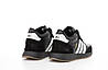 Чоловічі зимові кросівки Adidas Iniki winter mid взуття Адідас Ініки на хутрі чорно-білі замш шкіра зима, фото 7