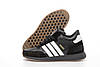 Чоловічі зимові кросівки Adidas Iniki winter mid взуття Адідас Ініки на хутрі чорно-білі замш шкіра зима, фото 5