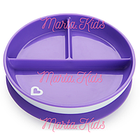 Секционная тарелка Munchkin Stay Put на присоске фиолетовая