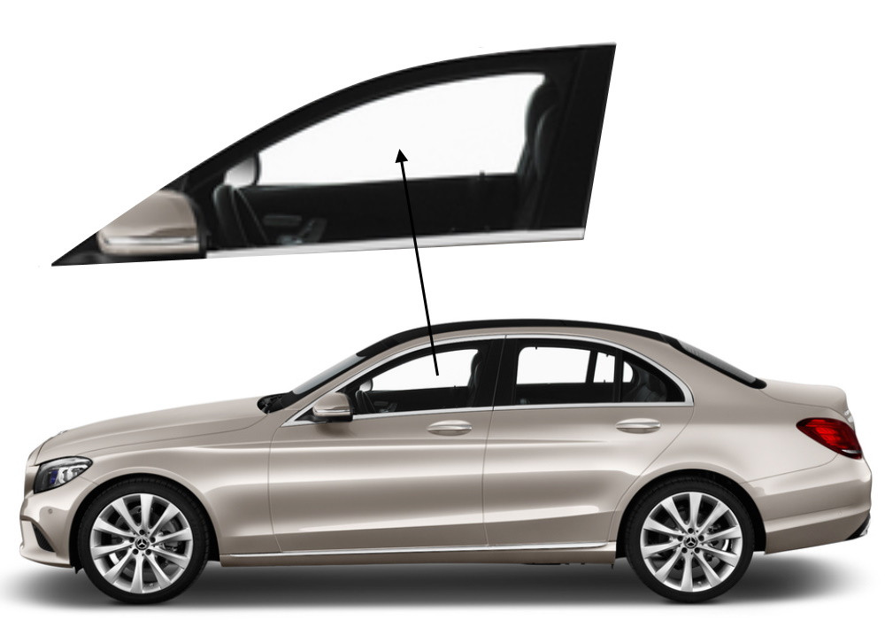 Бічне скло Mercedes C-Class 2014-2021 W205 передніх дверей ліве, фото 1