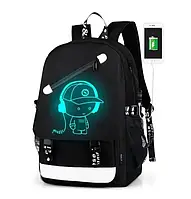 Рюкзак молодежный со светящимся рисунком Music с USB