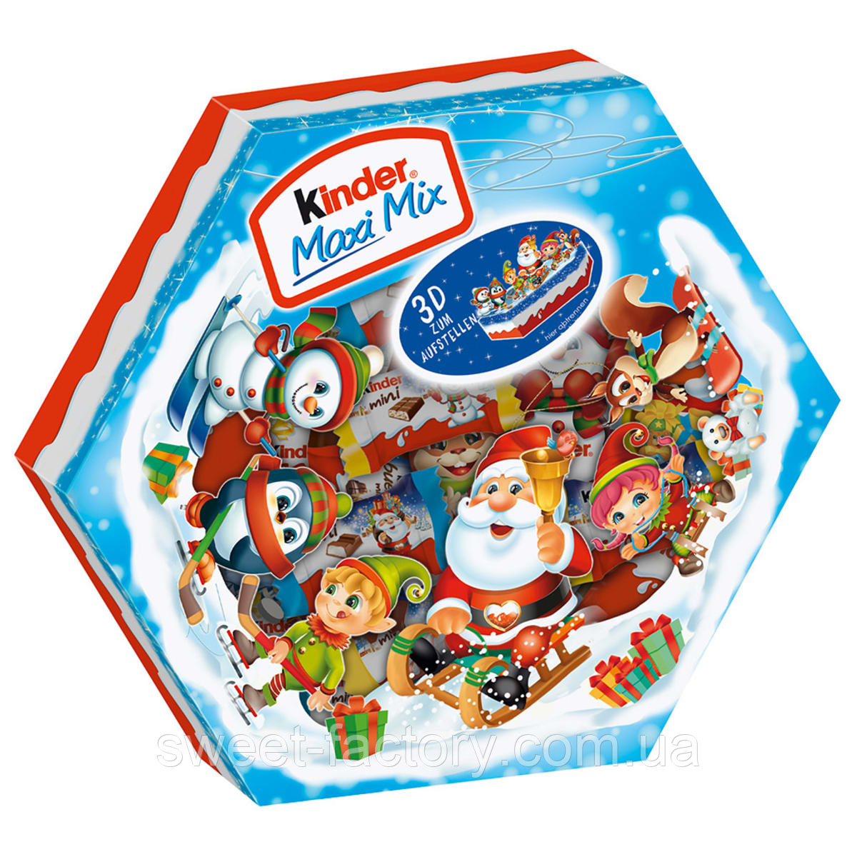 Цукерки Kinder Maxi Mix Weihnachtsteller 3D Блакитний 143g
