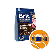 Сухой корм для собак с лишним весом Brit Premium Light 3 кг (индейка)