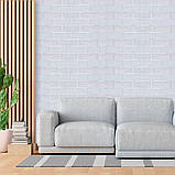 Самоклеюча 3D панель 700х770х3мм Біла цегла смужка срібло (100-3) SW-00000752, фото 3