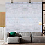 Самоклеюча 3D панель 700х770х3мм Біла цегла смужка срібло (100-3) SW-00000752, фото 4