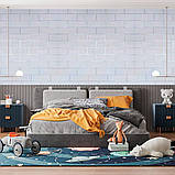 Самоклеюча 3D панель 700х770х3мм Біла цегла смужка срібло (100-3) SW-00000752, фото 5