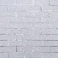 Самоклеюча 3D панель 700х770х5мм Біла цегла смужка срібло (100-5) SW-00000753