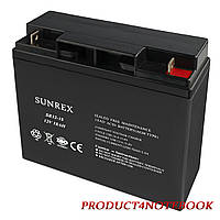 Аккумуляторная батарея SUNREX SR12-18, Емкость: 18Ah, 12V, 5.18kg, AGM battery, размеры: 181х77х167мм (ИБП