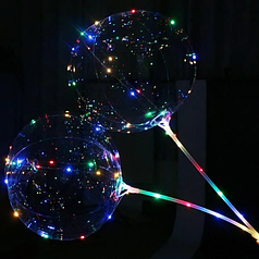 Комплект: Куля Bubbles 20"(51см) КИТАЙ-КТ зі світлодіодною стрічкою та тримачем
